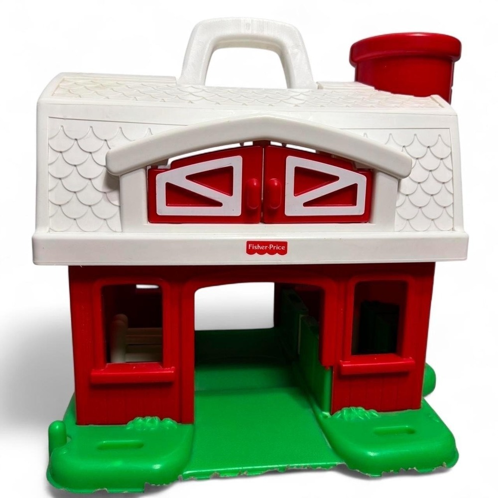 Fisher-Price 1995 Little People Farm Playset 2590 Fold N Go Hinge Barn Nostalgia